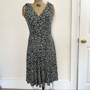 Vintage Dressbarn Side-Zip V-Neck Sundress with Rouching